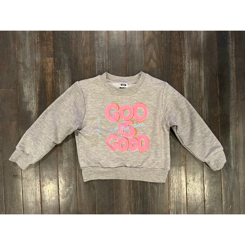 God‎ Is Good All The Time Heather Gray Sweatshirt Kids Crewneck Pullover